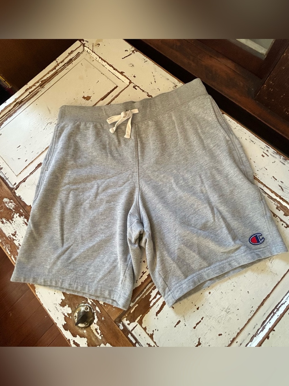 Champion Light Gray Jersey Drawstring Athletic Shorts